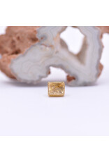 Diablo Organics 7x6mm Rectangle Bezel with Faceted Quartz in 18k Yellow Gold Threadless End by Golden Arowana