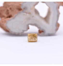 Diablo Organics 7x6mm Quartz 18k Yellow Gold Threadless End