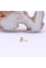 Anatometal Trillion Prong with Champagne CZ in 18k Rose Gold Threadless End by Anatometal