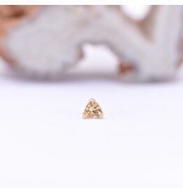 Anatometal Trillion Champagne CZ Rose Gold Threadless End