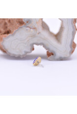 Anatometal 5mm Heart with Purple Opal Cabochon in 18k Yellow Gold Threadless End by Anatometal