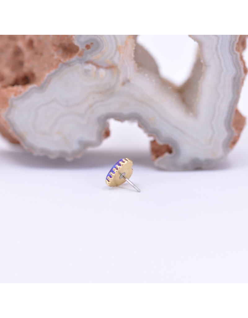 Anatometal 5mm Heart with Purple Opal Cabochon in 18k Yellow Gold Threadless End by Anatometal