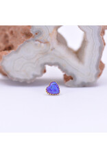 Anatometal 5mm Heart with Purple Opal Cabochon in 18k Yellow Gold Threadless End by Anatometal