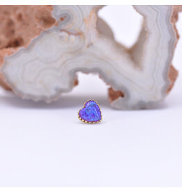 Anatometal Heart Purple Opal Yellow Gold Threadless End