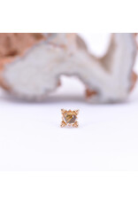 Anatometal Zia with Rutilated Quartz Cabochon in 18k Rose Gold Threadless End by Anatometal