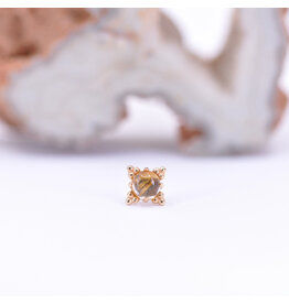 Anatometal Zia Rutilated Quartz Rose Gold Threadless End