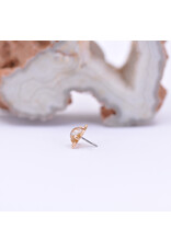 Anatometal Zia with Rutilated Quartz Cabochon in 18k Rose Gold Threadless End by Anatometal