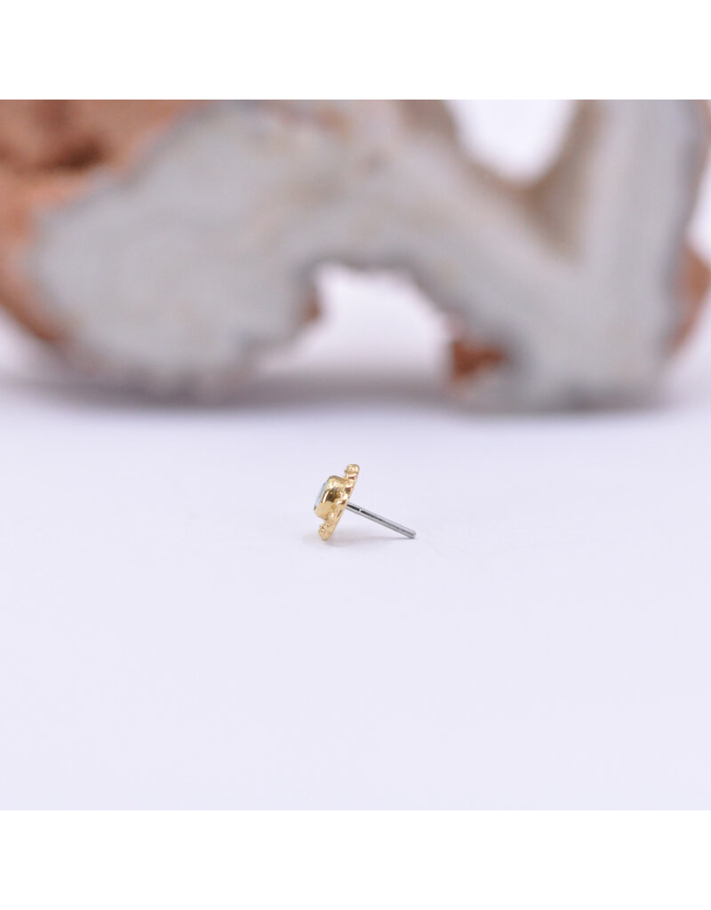 Anatometal Virtue with AB CZ in 18k Yellow Gold Threadless End by Anatometal