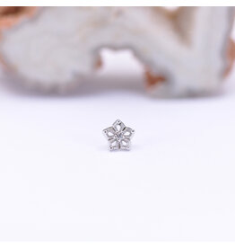 Maya Jewelry Flourish CZ White Gold Threadless End
