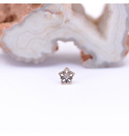 Maya Jewelry Flourish CZ Yellow Gold Threadless End