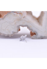 Maya Jewelry Grace with CZ in 14k White Gold Threadless End by Maya Jewelry