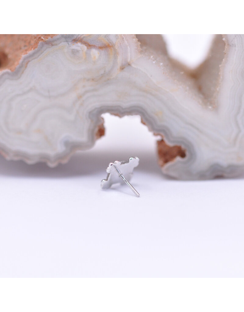 Maya Jewelry Grace with CZ in 14k White Gold Threadless End by Maya Jewelry