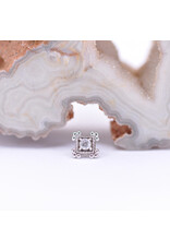 Maya Jewelry Grace with CZ in 14k White Gold Threadless End by Maya Jewelry