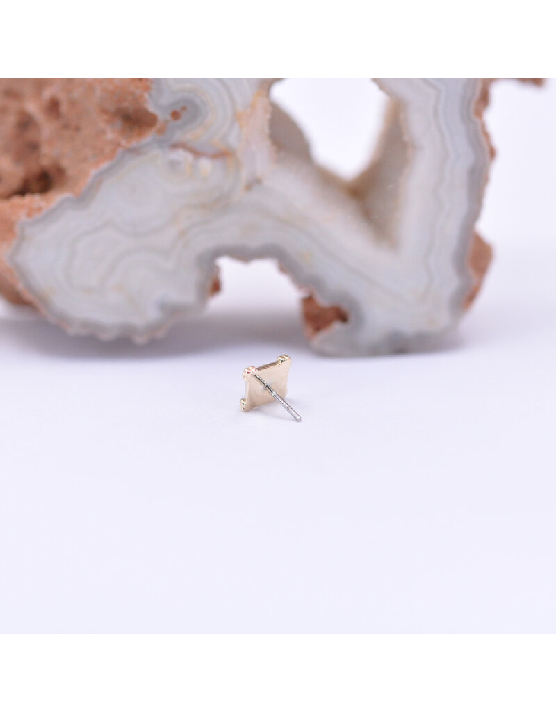 Maya Jewelry Lucidity with CZ in 14k Yellow Gold Threadless End by Maya Jewelry