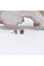BVLA 3mm Cup with Rose Cut Smoky Quartz in 14k Rose Gold Threadless Ends by BVLA!