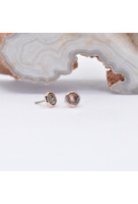 BVLA 3mm Cup with Rose Cut Smoky Quartz in 14k Rose Gold Threadless Ends by BVLA!