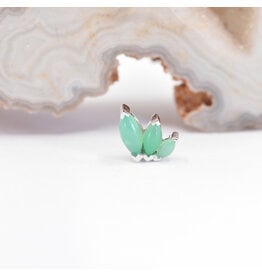 BVLA French Kiss Chrysoprase White Gold 16g Threaded End
