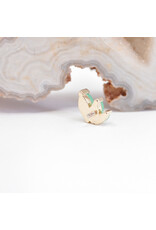 BVLA Right Facing French Kiss with Chrysoprase Cabochon in 14k Yellow Gold 16g Threaded End by BVLA!
