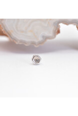 BVLA 3mm Honeycomb with 2mm Rose Quartz Cabochon in 14k White Gold Threadless Ends by BVLA!