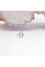 BVLA 3mm Honeycomb with 2mm Rose Quartz Cabochon in 14k White Gold Threadless Ends by BVLA!
