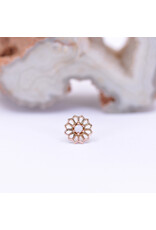 Maya Jewelry Passion Flower with White Opal in 14k Rose Gold Threadless End by Maya Jewelry