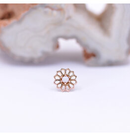 Maya Jewelry Passion Flower White Opal 14k Rose Gold Threadless End