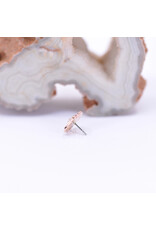 Maya Jewelry Passion Flower with White Opal in 14k Rose Gold Threadless End by Maya Jewelry
