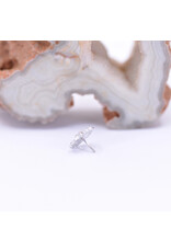 Maya Jewelry Passion Flower with White Opal in 14k White Gold Threadless End by Maya Jewelry