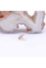 Maya Jewelry Passion Flower with White Opal in 14k Yellow Gold Threadless End by Maya Jewelry