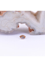 Maya Jewelry Protector with CZ in 14k Rose Gold Threadless End by Maya Jewelry