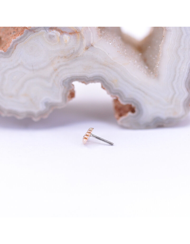 Maya Jewelry Protector with CZ in 14k Rose Gold Threadless End by Maya Jewelry