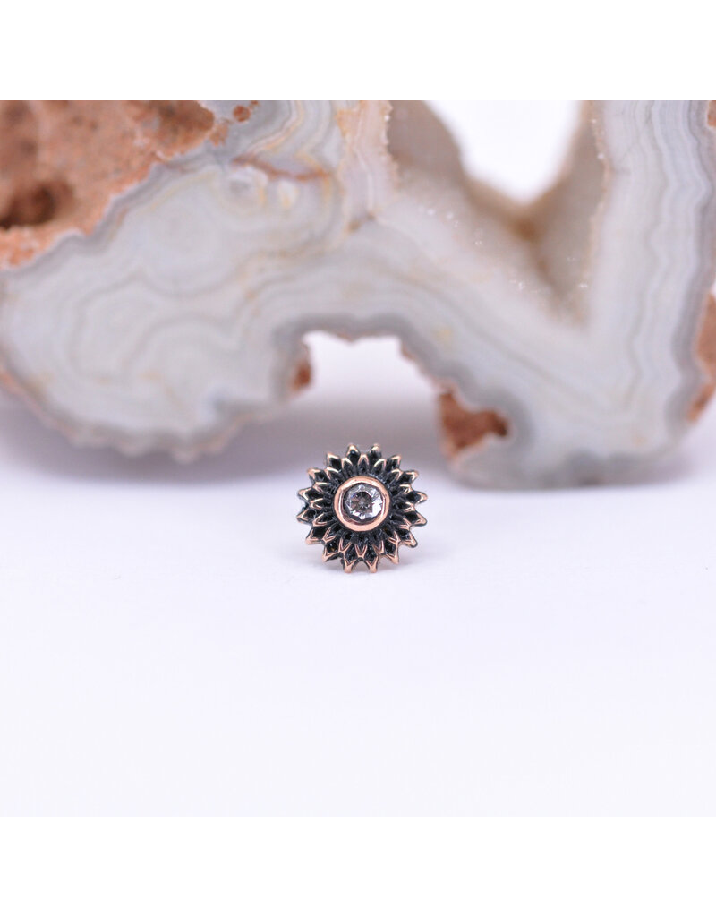 Maya Jewelry Thrive with CZ in 14k Rose Gold Threadless End by Maya Jewelry
