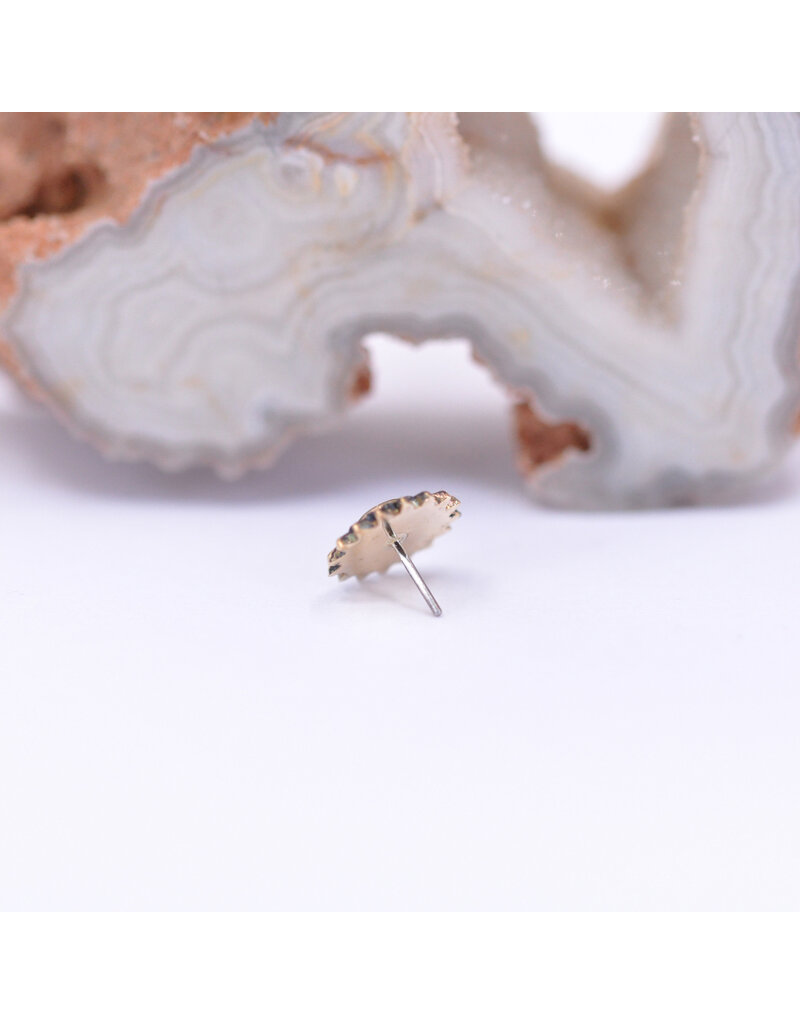 Maya Jewelry Thrive with CZ in 14k Yellow Gold Threadless End by Maya Jewelry