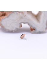 Maya Jewelry Peony with CZ in 14k Rose Gold Threadless End by Maya Jewelry