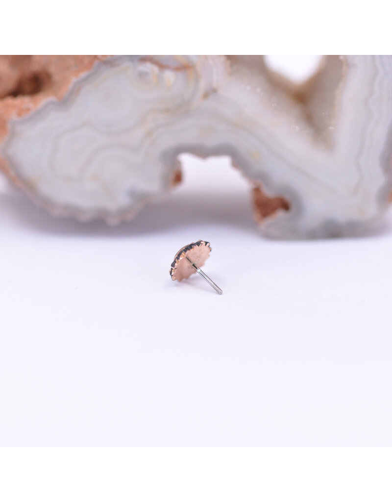 Maya Jewelry Peony with CZ in 14k Rose Gold Threadless End by Maya Jewelry