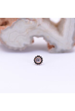 Maya Jewelry Peony with CZ in 14k Rose Gold Threadless End by Maya Jewelry