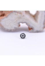 Maya Jewelry Peony with CZ 14k White Gold Threadless End by Maya Jewelry