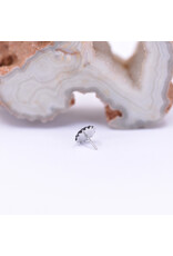 Maya Jewelry Peony with CZ 14k White Gold Threadless End by Maya Jewelry