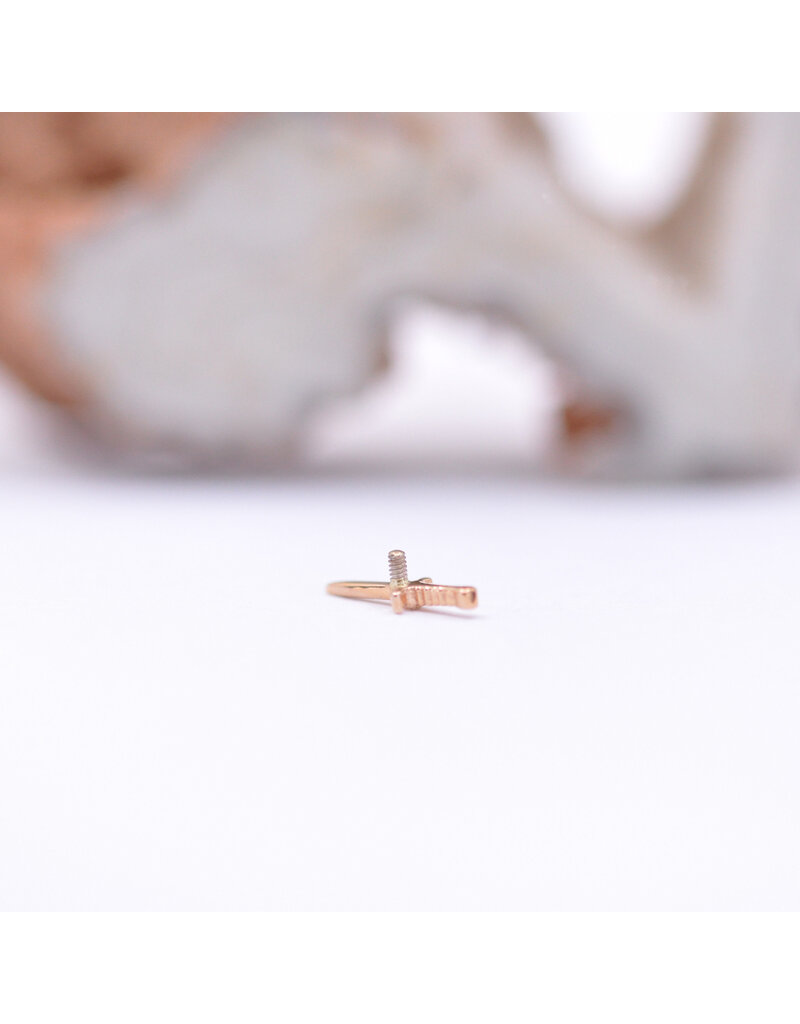 BVLA 9mm Slasher Dagger in 14k Rose Gold 16g Threaded End by BVLA!