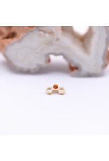 BVLA Honeycomb Cluster with Poppy Topaz in 14k Yellow Gold 16g Threaded End by BVLA!