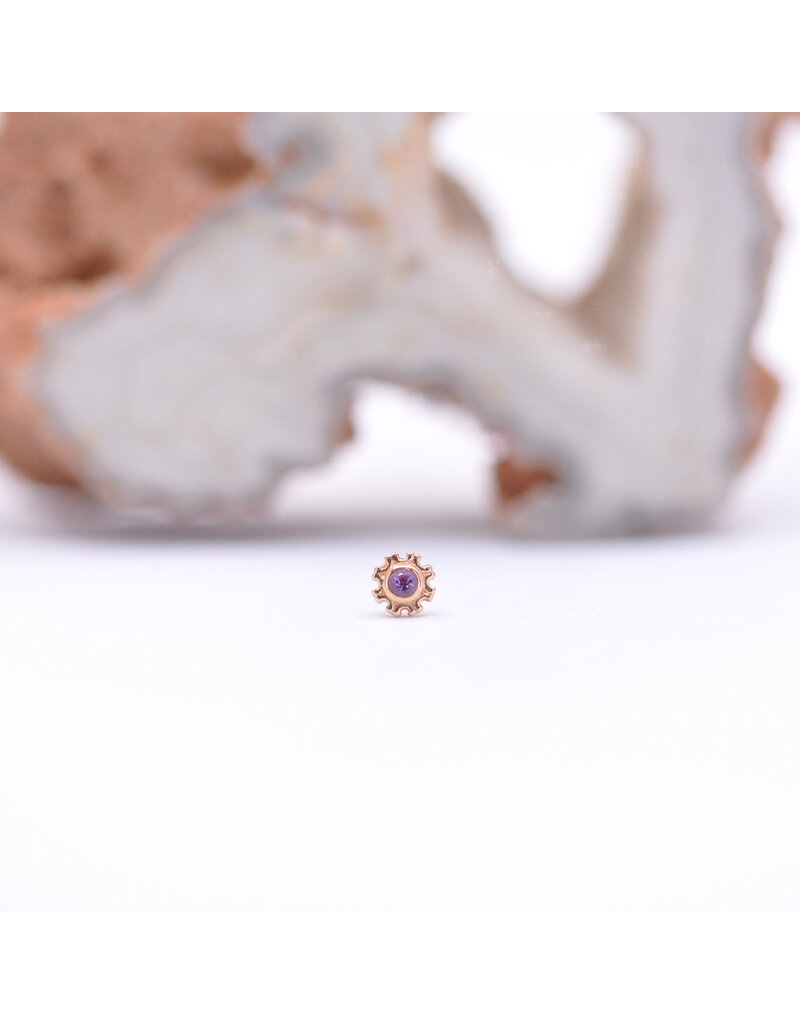 BVLA 4.5mm Firenze with Amethyst in 14k Rose Gold Threadless End by BVLA!