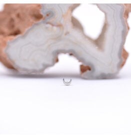 BVLA 3mm Flat Crescent Moon White Gold Threadless End
