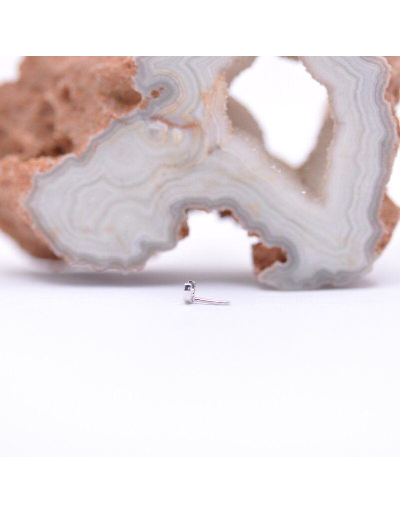 BVLA 3mm Flat Crescent Moon in 14k White Gold Threadless End by BVLA!