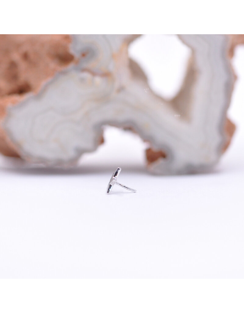 BVLA 4mm Hammered Star in 14k White Gold Threadless End by BVLA!