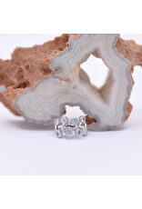 BVLA 16g 5/16" Maeve Clicker Ring with Swiss Blue Topaz and Genuine White Opal in 14k White Gold by BVLA!