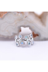 BVLA 16g 5/16" Maeve Clicker Ring with Swiss Blue Topaz and Genuine White Opal in 14k White Gold by BVLA!