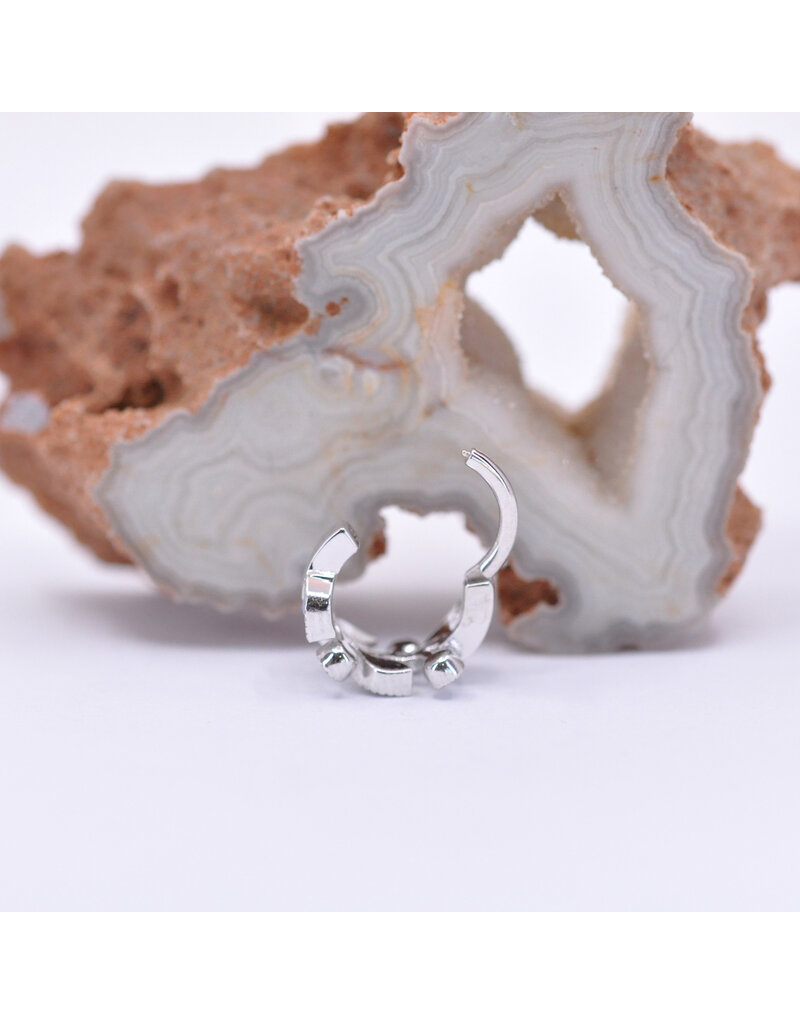 BVLA 16g 5/16" Maeve Clicker Ring with Swiss Blue Topaz and Genuine White Opal in 14k White Gold by BVLA!