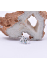 BVLA 16g 5/16" Maeve Clicker Ring with Swiss Blue Topaz and Genuine White Opal in 14k White Gold by BVLA!