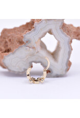 BVLA 16g 5/16" Arwen Clicker Ring with Pink Tourmaline and Genuine Grade AA Peridot in 14k Yellow Gold by BVLA!