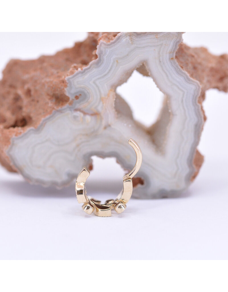 BVLA 16g 5/16" Arwen Clicker Ring with Pink Tourmaline and Genuine Grade AA Peridot in 14k Yellow Gold by BVLA!